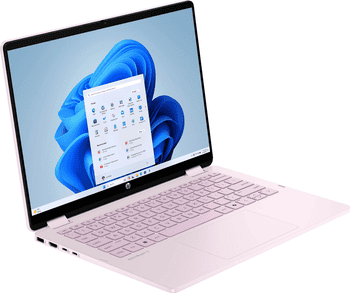 Portátil Elector Nova com design elegante e cor rosa suave.