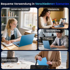 MENGHU 18,5" Business Laptop Windows 11, Intel Celeron i3-10100Y, 1024GB SSD Notebook