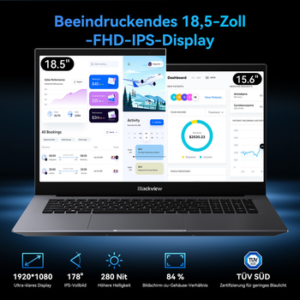 blackview 18.5" Laptop, Intel Core N150 16GB RAM 512GB SSD, Windows 11 Notebook