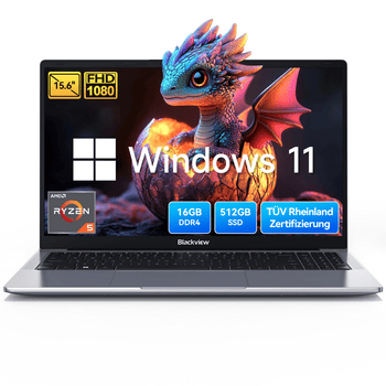 blackview 15,6" Laptop, AMD Ryzen 5 3500U 16GB RAM 512GB SSD, Windows 11 Notebook
