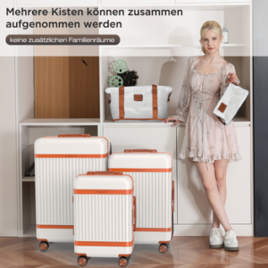 VALLSERO Trolleyset Hartschalen-Koffer set Rollkoffer, Reisekoffer, Handgepäck 4 Rollen, ABS-Material, TSA Zollschloss