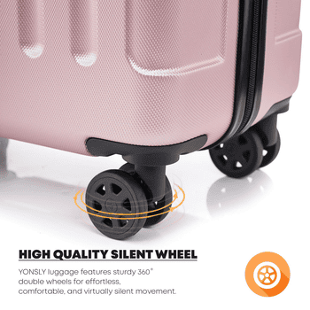yonsly Hartschalen-Trolley Hartschalen-Koffer Trolley 360° Rollen, robuster Reisekoffer, 4 Rollen, mit Zahlenschloss, für Business und Urlaub 46/55/66/76 cm – Bild 4