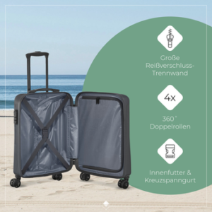 travelite Hartschalen-Trolley BALI, in verschiedenen Größen und Farben, 4 Rollen, Hartschallenkoffer Reisegepäck Reisekoffer TSA Schloss