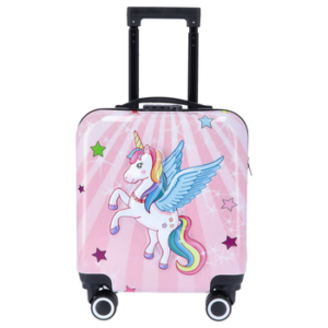 TheTrueC Koffer TheTrueC Kindertrolley 4 Rollen Einhorn Rosa