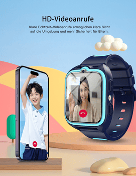 blackview 2026 Neue 4G Smartwatch Lite für Kinder Smartwatch, 1,75", GPS+LES+WiFi, 4G-LTE, IP68, SOS, 800mAh, Knips-Freunde​