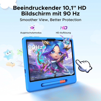 POCKAM Kinder Lern-Tablet mit Elternkontrolle 10'' Android 16, 64GB ROM kids Tablet – Bild 3
