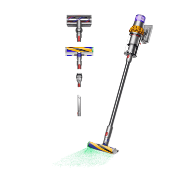 DYSON Akku-Hand-und Stielstaubsauger Dyson V15 Detect Absolute Nickel/Gelb, 660 W, 240 Airwatt Saugkraft, Stauberkennungssensor