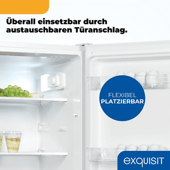 exquisit Vollraumkühlschrank KS5320-V-H-040E, 142.6 cm hoch, 54.4 cm breit, 242 Liter, 5 Glasablagen, 4Türablagen, 40 db, Türanschlag wechselbar