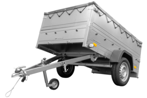 Anhänger kippbar Garden Trailer 201 KIPP mit zusätzlichen Bordwänden, Stützrad und Flachplane-Neu – [LTG_SITE_NAME]