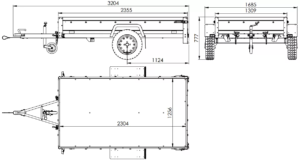 Anhänger mit faltbarer Deichsel Garden Trailer 230 KIPP mit zusätzlichen Bordwänden, Stützrad und blauer Flachplane-Neu – [LTG_SITE_NAME]