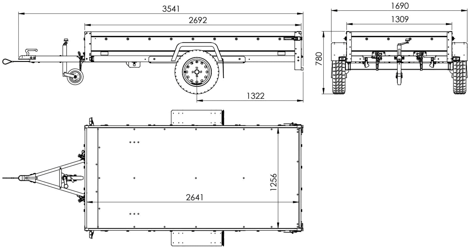 Einachsiger Anhänger Unitrailer Garden Trailer 264 KIPP-Neu – Bild 3